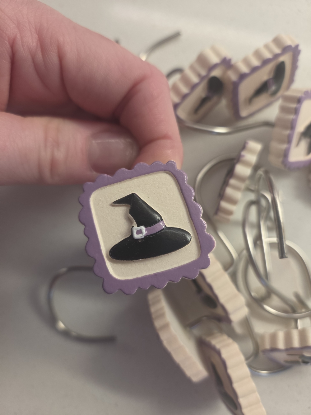 Halloween Witch Hat Shower Curtain Hooks